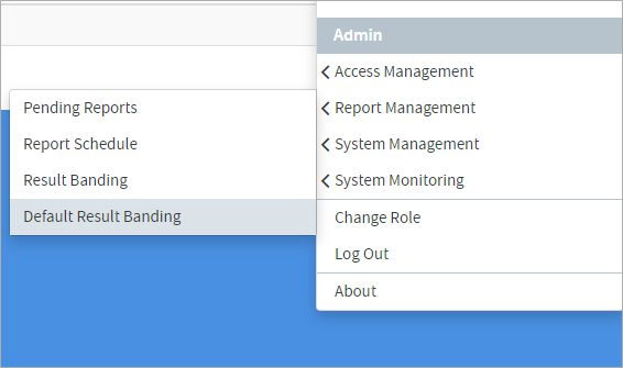 Default result banding in the admin settings