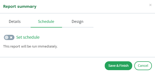 schedule setting page